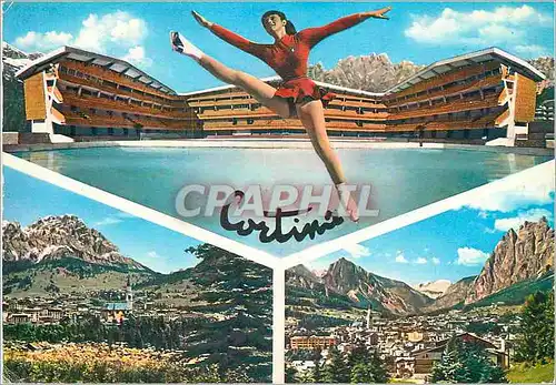 Moderne Karte Cortina d'ampezzo m 1224 stade olympique de glace