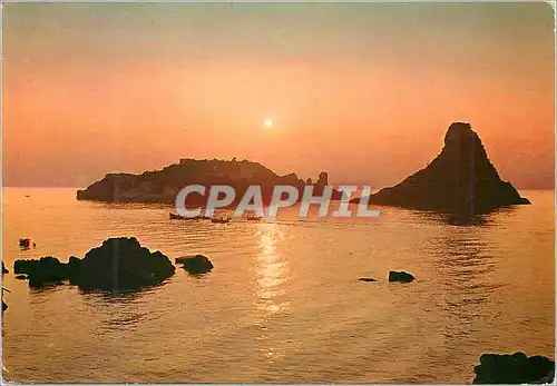 Cartes postales moderne Catania l'ile lachea avec la grande roche
