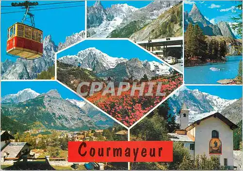 Cartes postales moderne Courmayeur la funivia per il rufudio torino ingresso al traloto del  m bianco