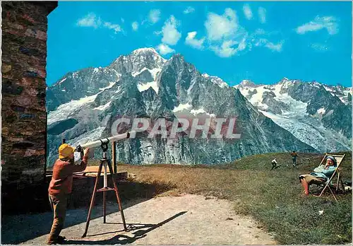 Cartes postales moderne Courmayeur col checrouil (m 1960) la chaine du m blanc (m 4810)