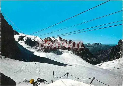 Cartes postales moderne Courmayeur m 1224 la vallee blanche la vert 4122 m alg dru