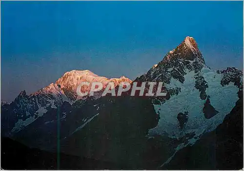 Moderne Karte Courmayeur le lever du soleil sur m blanc mt 4810