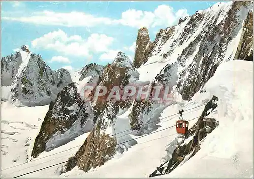 Cartes postales moderne Courmayeur teleferiques des glacier du mont blanc la plus haute du monde