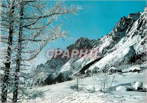 Cartes postales moderne Courmayeur val ferret le pont a 1616 sote et neve