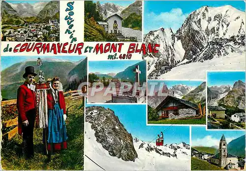 Cartes postales moderne Courmayeur souvenir mont blan m 4810