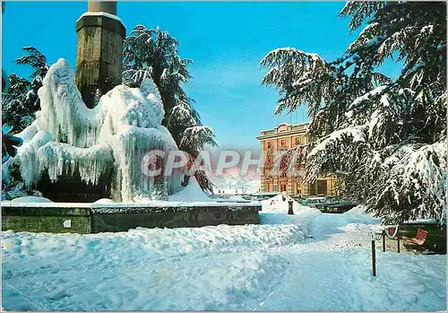 Moderne Karte Cuneo m 534 piemonte turistico fontana della stazione in inverno