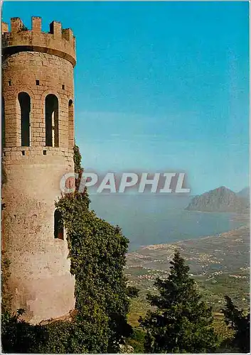 Cartes postales moderne Erice panorama envers la mer