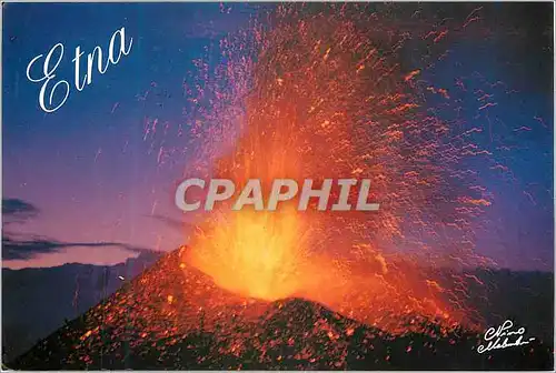 Cartes postales moderne Taormina etna en eruption