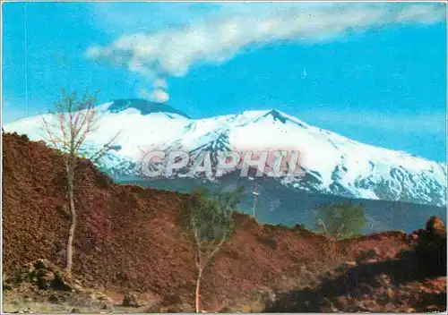 Cartes postales moderne Etna lave (1910) et panorama