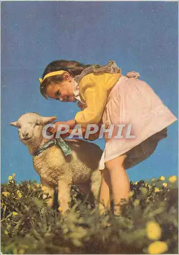 Cartes postales moderne Enfant Agneau