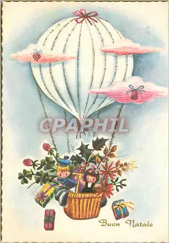 Cartes postales moderne Buon natale Dirigeable Ballon