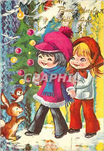 Cartes postales moderne Buon natale e felice anno Ecureuil
