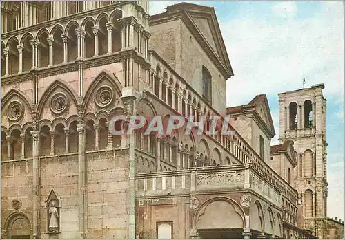 Moderne Karte Ferrara la cattedrale particolare