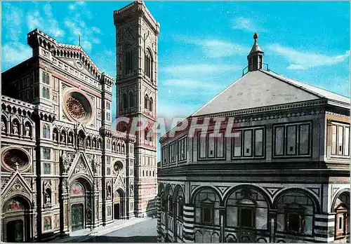 Cartes postales moderne Firenze le baptistere et la cathedrale