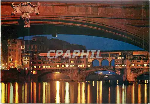 Cartes postales moderne Firenze le vieux pont la nuit