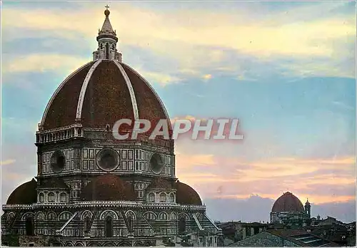 Cartes postales moderne Firenze la coupole du brunelleschl (au coucher du soleil)