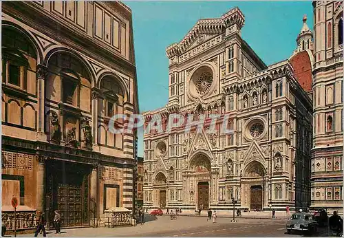 Moderne Karte Firenze la baptistere et la facade de la cathedrale