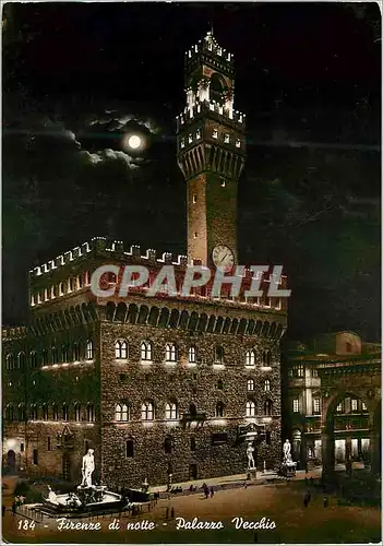 Cartes postales moderne Firenze la nuit palazzo vecchio
