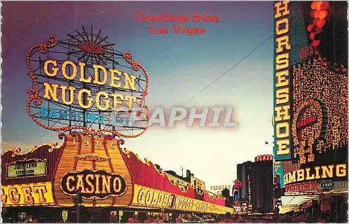 Moderne Karte Las vegas nevada casino center boulevard at night Golden Nugget Casino