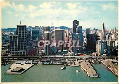 Moderne Karte Aerial view embarcadero center and waterfront