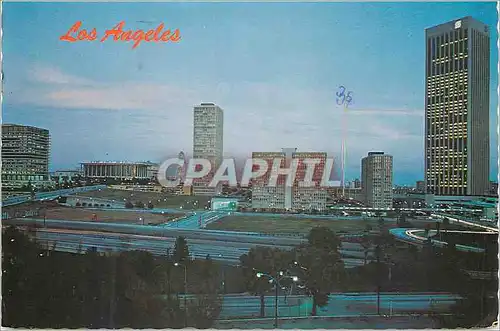 Moderne Karte Los angeles at twilight showing the water and power building at left