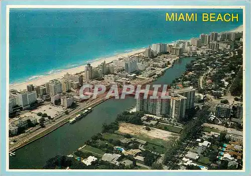 Moderne Karte Miami beach aerial panoramic view of exciting Miami