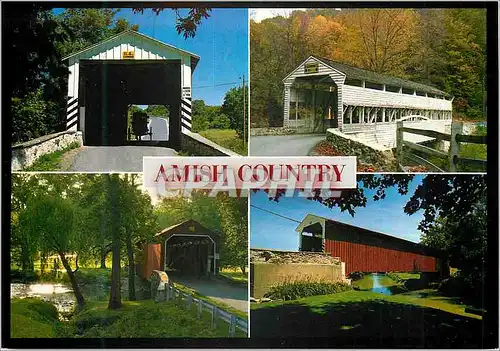 Cartes postales moderne Amish country pennsylvania dutch country has the largest number of existing cevered bridges in t