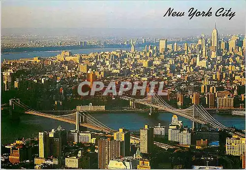 Cartes postales moderne New york city the brooklyn and manhattan bridges spannign the east river