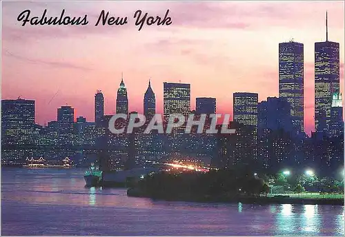 Cartes postales moderne New york nocturnal splendor of v skyline as seen from th ewilliamsburgh brigdge of the east rive