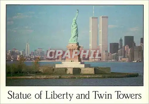Cartes postales moderne Statue of liberty and twin towers