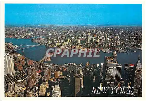 Cartes postales moderne New york lower manhattan as viewed from the twin towers of the world trade center