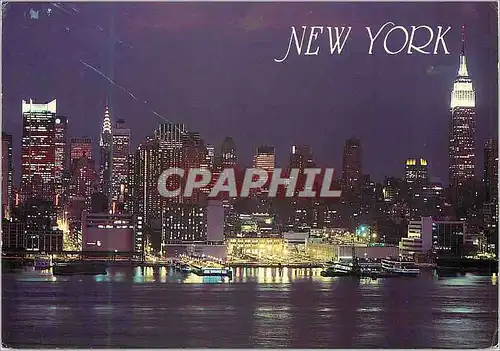 Cartes postales moderne New york skyline with the hudson river in the foreground