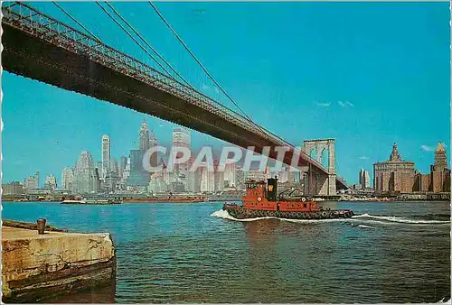 Cartes postales moderne New york brooklyn bridge Bateau