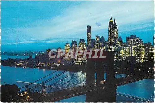 Cartes postales moderne New York City Nightfalll in Lower Manhattan