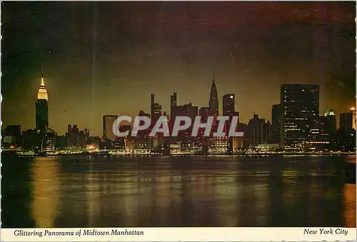 Moderne Karte New York City Glittering Panorama of Midtown Manhattan