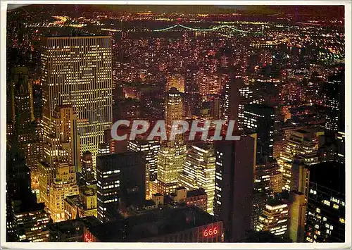 Cartes postales moderne New York A Panoramic view of New York city at night