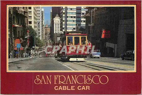 Moderne Karte San Francisco A California Street Cable Car climbs from the Financial District Tramway