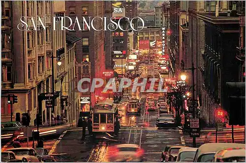 Cartes postales moderne San Francisco Busy cable cars climb the steep Tramway