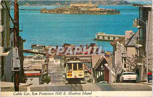 Cartes postales moderne San Francisco Cable Car San Francisco Hill & Alcatraz Island Tramway