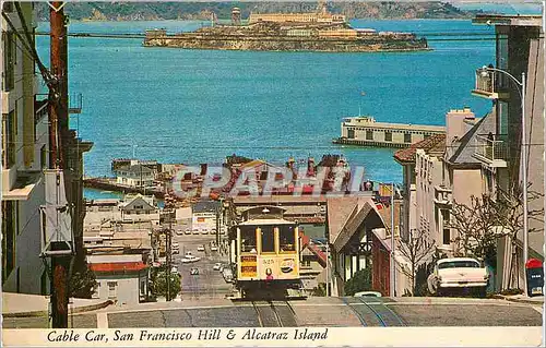 Moderne Karte San Francisco Cable Car San Francisco Hill & Alcatraz Island Tramway