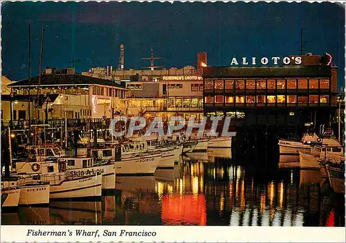 Moderne Karte San Francisco Fisherman's Wharf Bateaux