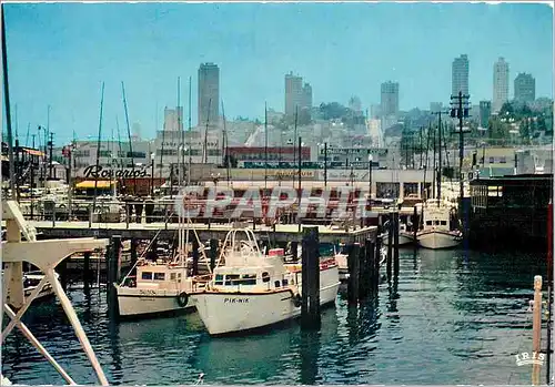 Moderne Karte San Francisco Le port de peche Bateaux