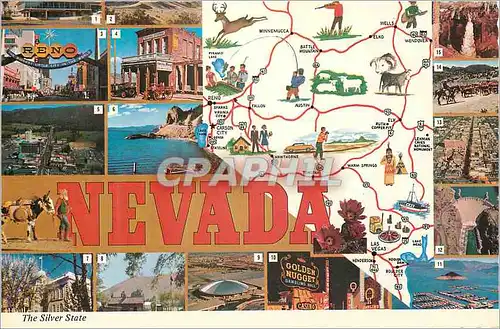 Moderne Karte Nevada The Silver State