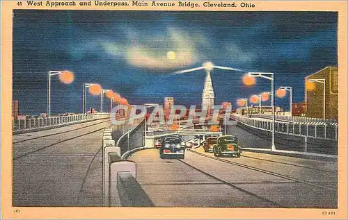 Cartes postales West Approach and Underpass  Main Avenue Bridge Cleveland Ohio
