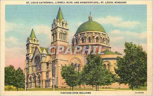 Ansichtskarte AK Louis Cathedral  Lindell Blvd and Newstead Ave St Louis Missouri