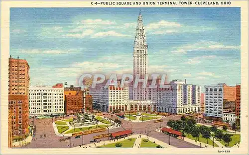 Ansichtskarte AK Public Square and Union Terminal Tower Cleveland Ohio