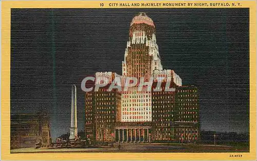 Ansichtskarte AK City Halland McKinley Monument By Night Buffalo