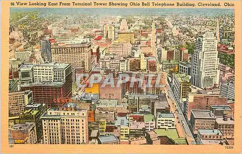 Cartes postales Ohio View Looking East From Terminal Tower Showing Ohio Bell Telephone Building Central Bank