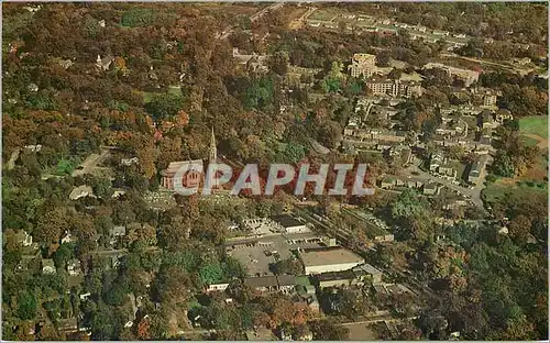 Moderne Karte Aerial view of center of Greenwich Conn showing post road going east Second Congregational Churc