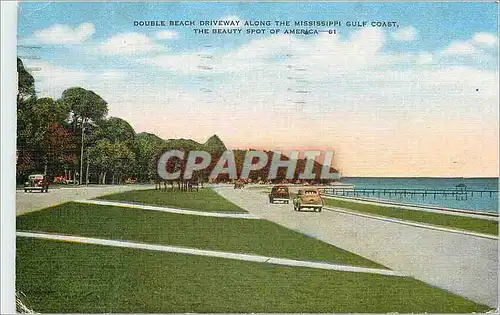 Cartes postales moderne Double Beach Driveway Along the Mississippi Gulf Coast The beauty spot of America